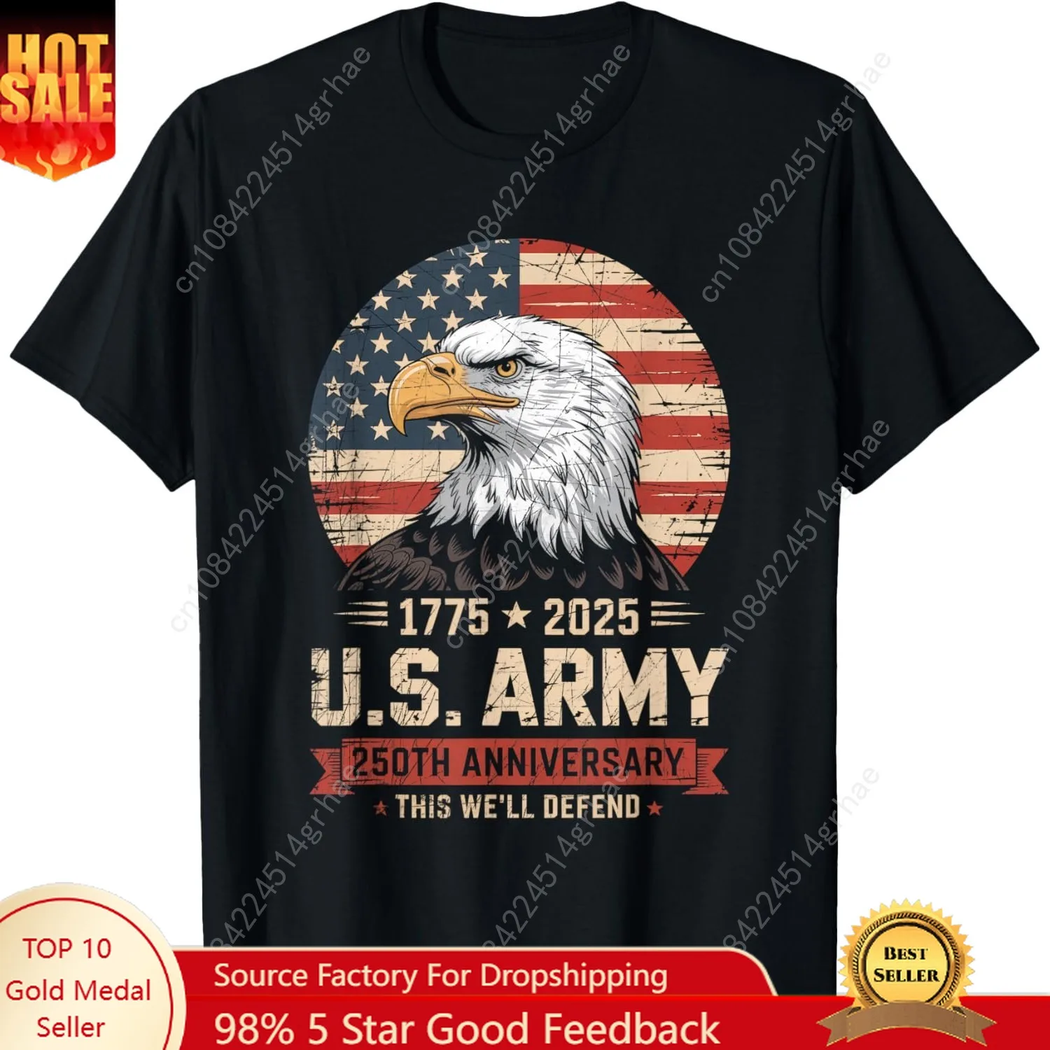 

United States Army 1775-2025 250th Anniversary We Defend T-Shirt