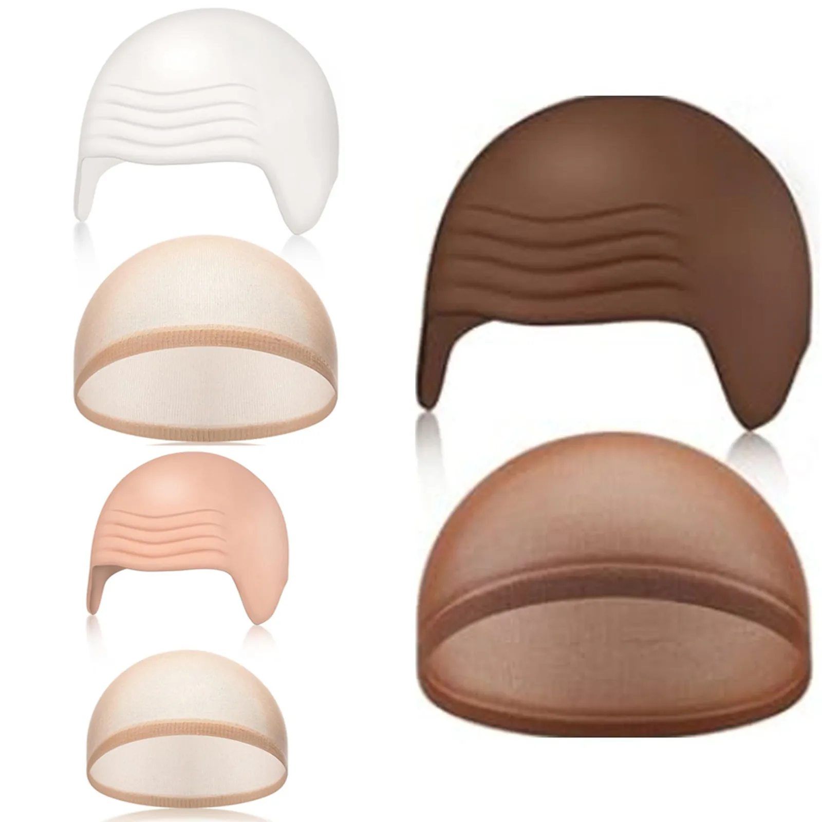 

Halloween Bald Head Cover Latex Synthetic Wig Cap Adult Unisex Bald Makeup Accessories Hair Net Adjustable Size Cosplay Prop