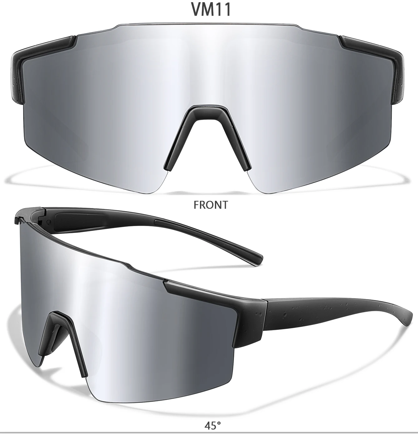 3 Paar modische Sport-Sonnenbrillen mit großem Rahmen für Damen und Herren, Radfahren, Laufen, Wandern, Klettern, UV400-Brillen – Detail 14