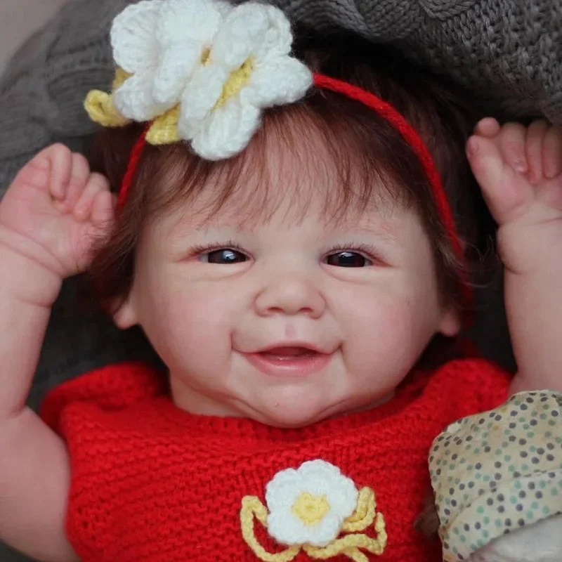 19インチのヴィヴィアンソフトボディリボーンドール、リアルな赤ちゃん人形、3Dスキン、多層ペイント、手植えの髪、タッチドール