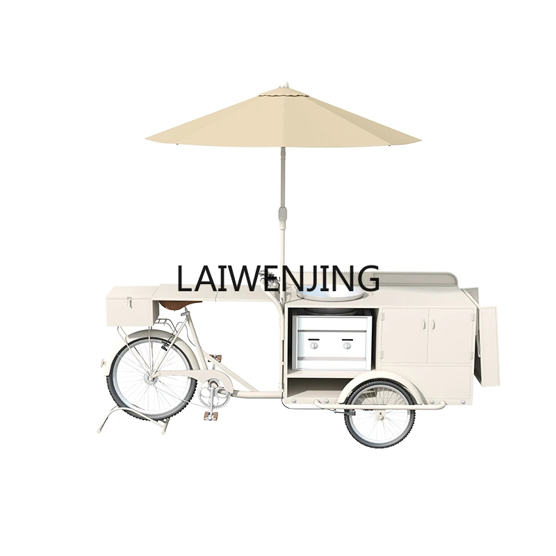 

HLZ wrought iron movable stall car foldable hand push night market food truck