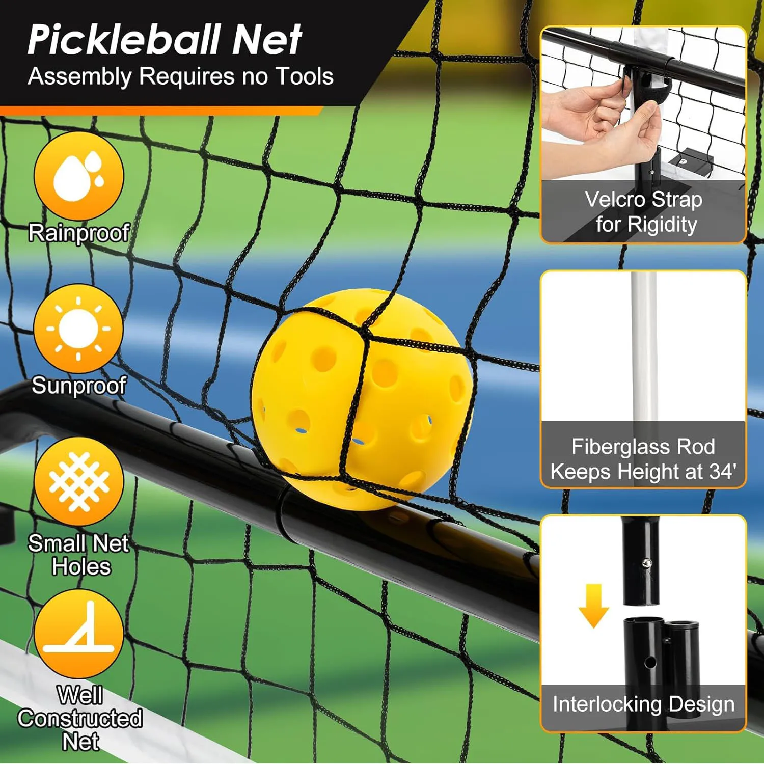 

Portable 22FT Tennis and Pickleball Net Essential Outdoor Equipment for Sports Enthusiasts