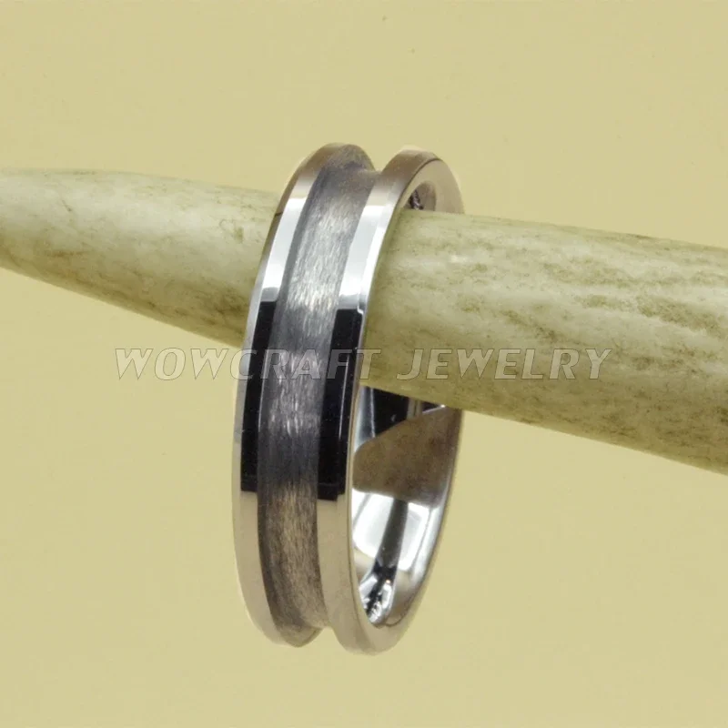 Wholesale Tungsten Blank Rings For Inlay Channel Polished Shiny Beveled Edges Tungsten Ring Core