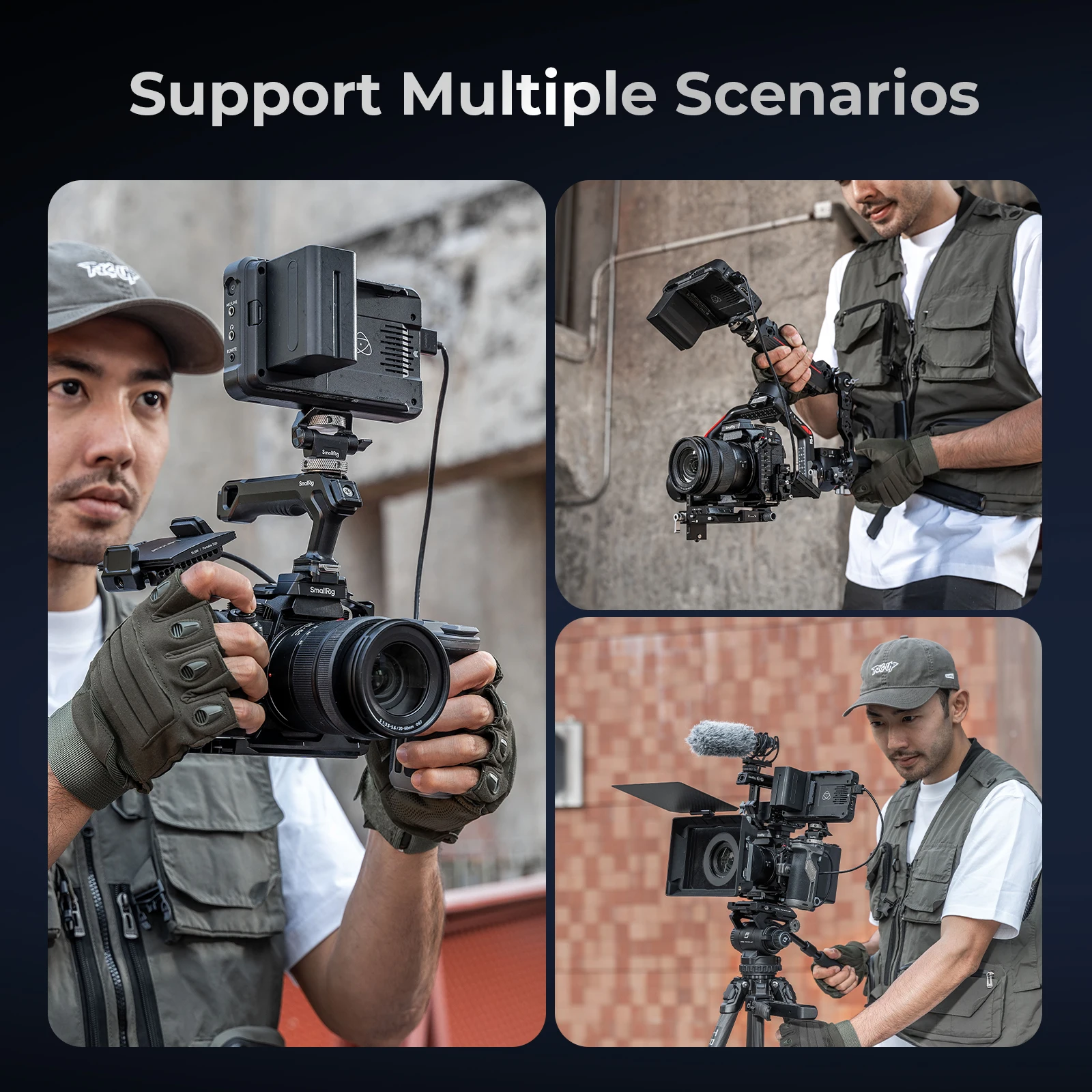 قفص SmallRig S1R II لباناسونيك LUMIX S1R II / S5 II / S5 IIX / G9 II w HawkLock سريع الإصدار مع لوحة سفلية Arca-Swiss 4902