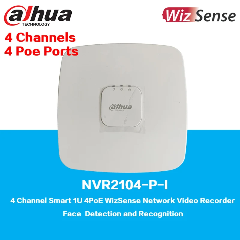 Dahua NVR2104-P-I 4 Channel Smart 1U 4 PoE Port WizSense Network Video Recorder All Channel AI by Camera Supports ONVIF and RTSP