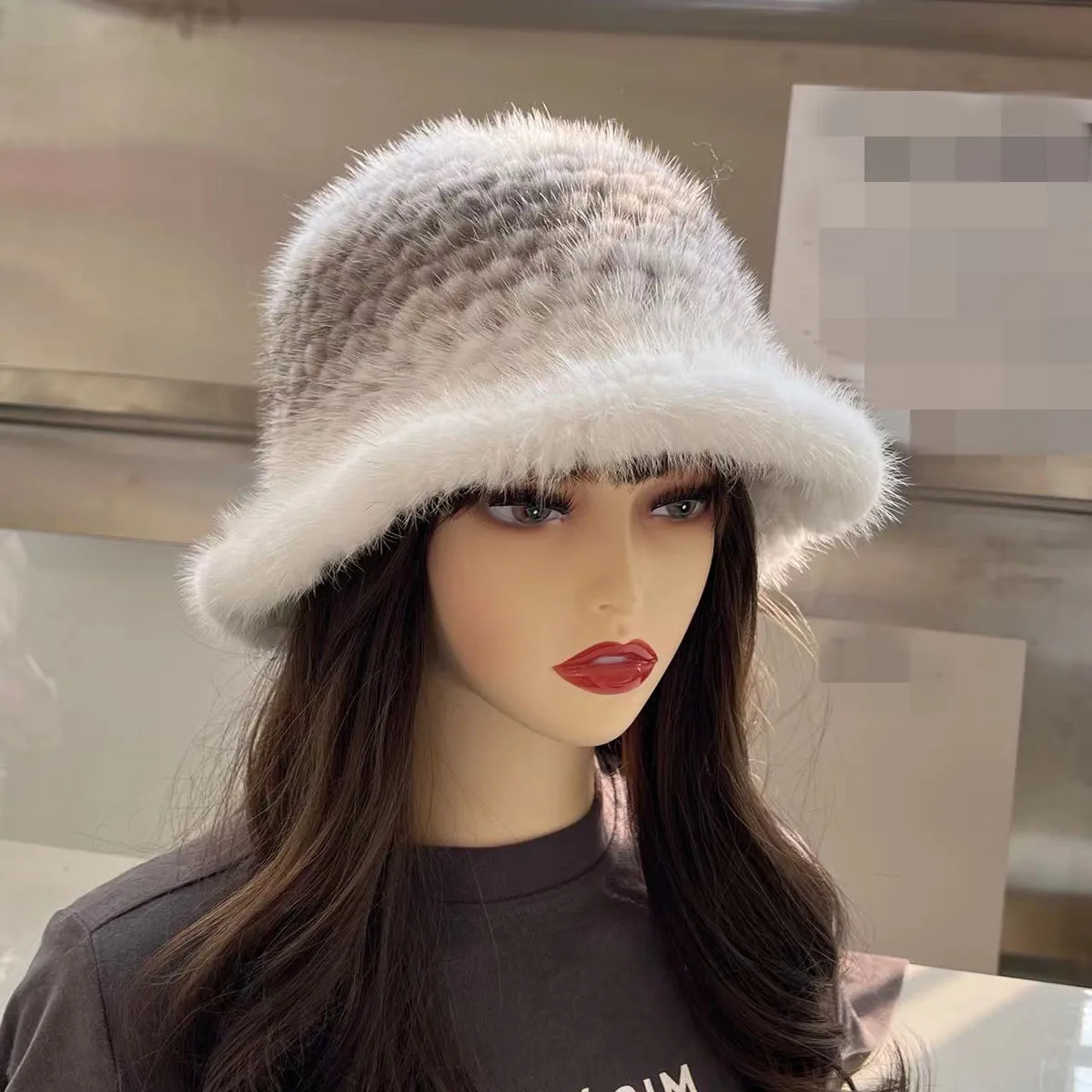 

Winter Genuine Mink Fur Bucket Hats for Women Outdoor Thick Warm Soft Furry Firsherman Cap Girl Panama Sun Cap