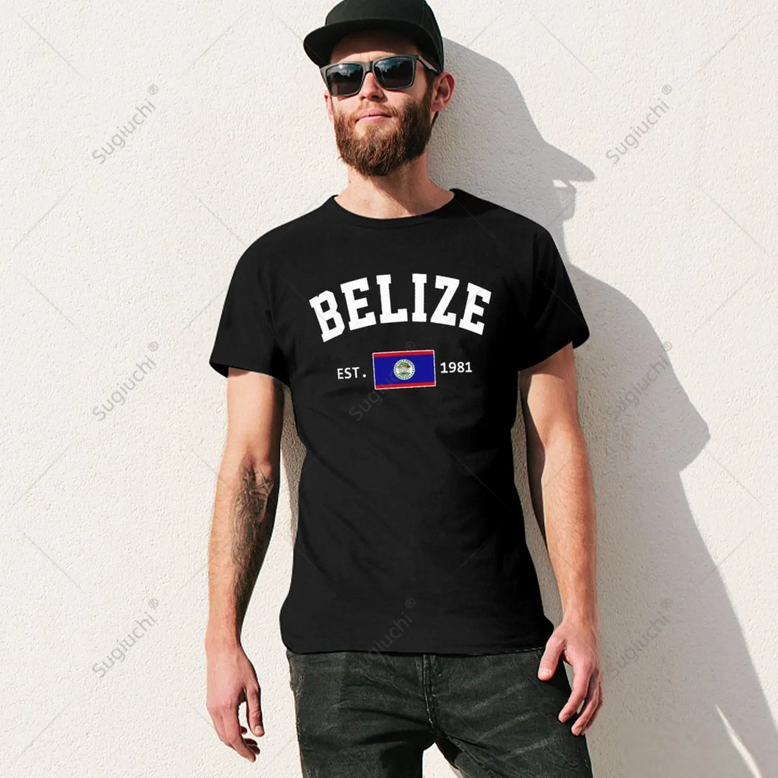 Unisex Men Belize EST.1981 Independence Day Tshirt Tees T Shirts Women Boys 100% Cotton T-Shirt