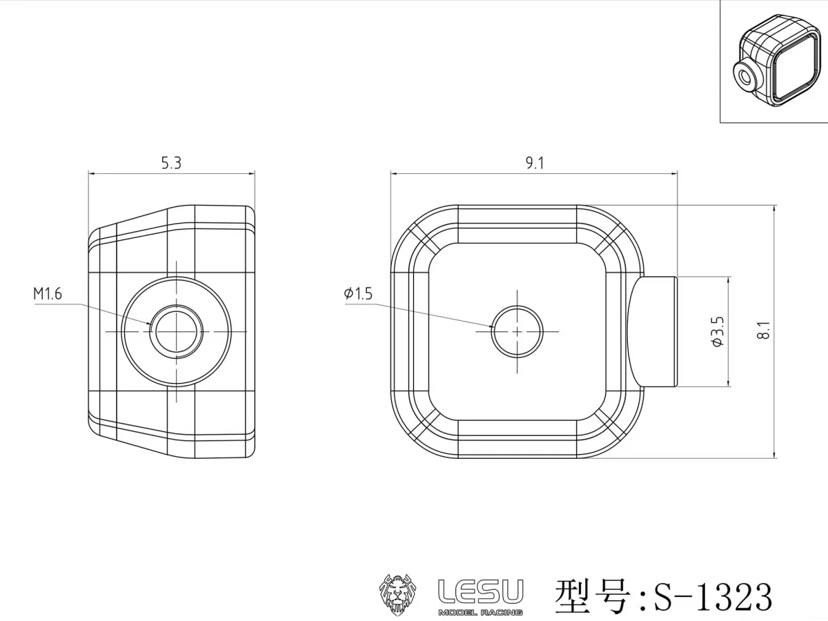 ไฟสปอตไลท์เลซูสำหรับรถบรรทุก RC ขนาด 1:14 เลซู ลอเดอร์