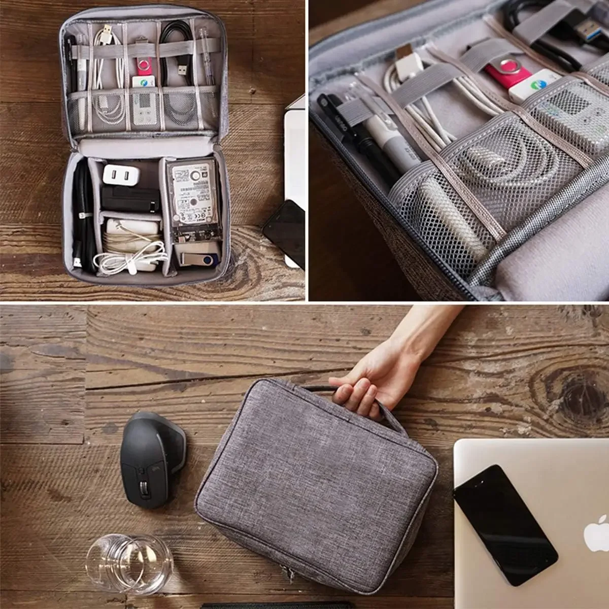 Portable Digital Storage Bag USB Gadget Waterproof Cable Organizer Pouch Digitals Pack Supplies Electronics Devices Accessories view 3