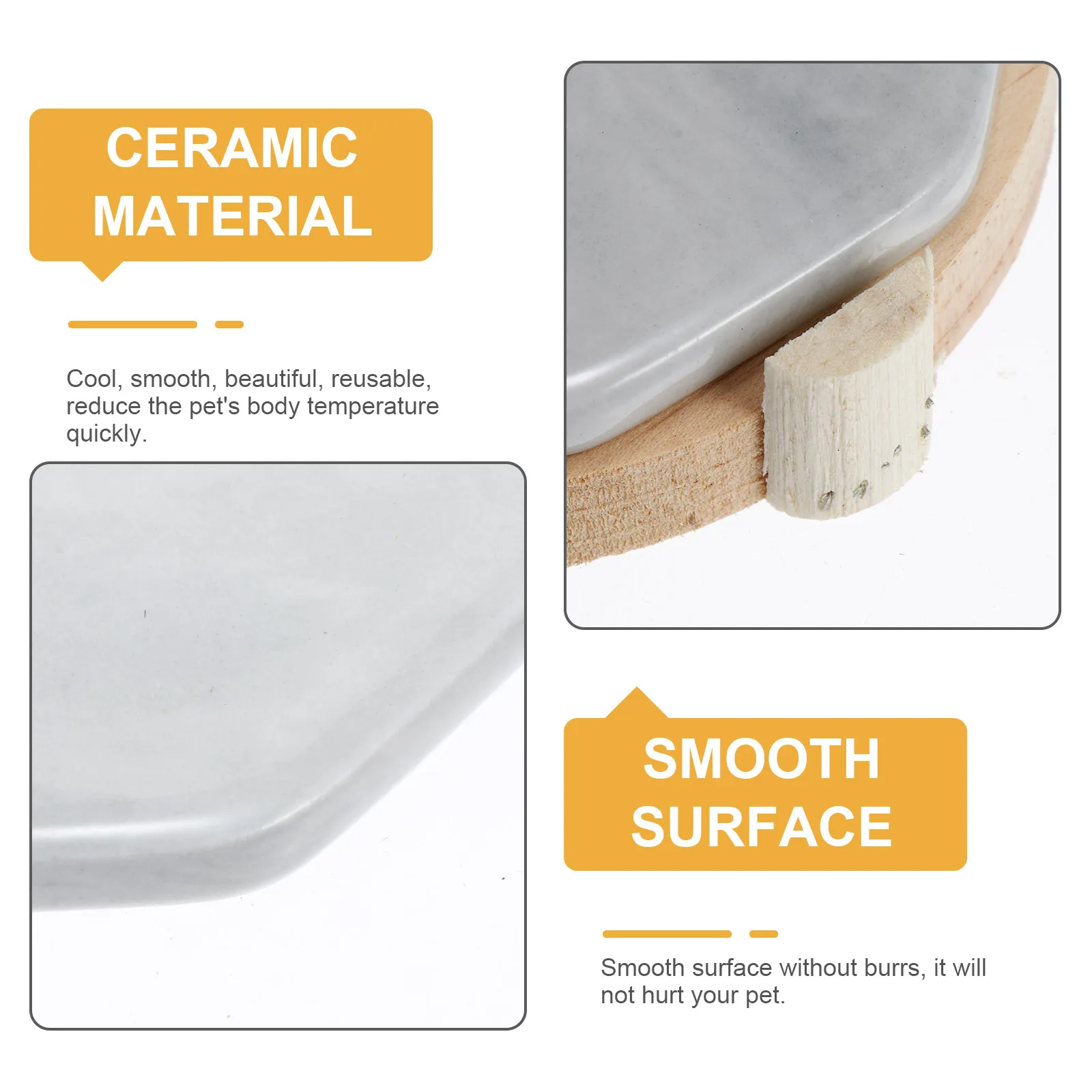 Hamster Cooling Octagonal Ceramic Small Animals Ice Bed Cooling Plate Pet Summer Sleeping Mat Reusable Dissipation