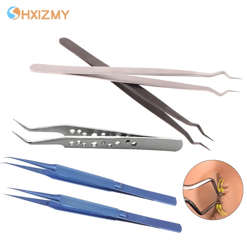1PCS 3D Ciglia FAI DA TE Estensione Del Ciglio Apertura Pinze di Precisione Isolata Estensione Del Ciglio Pinzette Bocca di Separazione Pinzette Strumento