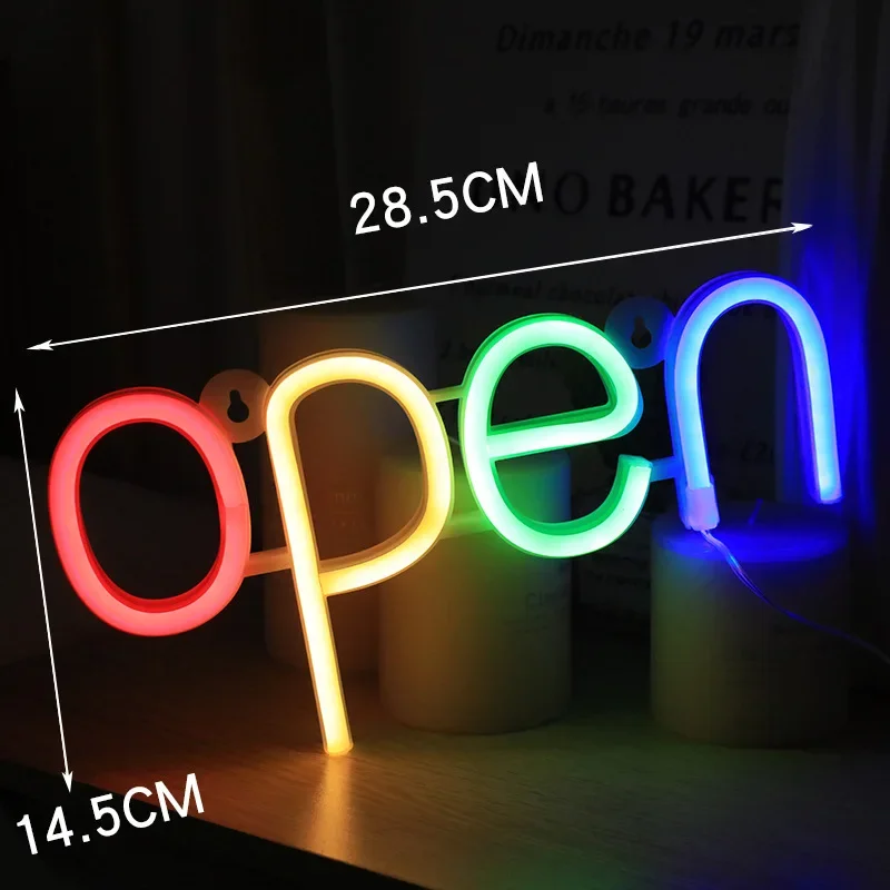 LED Bar Open Neon Signs Lights For Pub Bar Bedroom Wall Hanging Atmosphere Lamp Battery USB  Home Christmas Party Room Decor