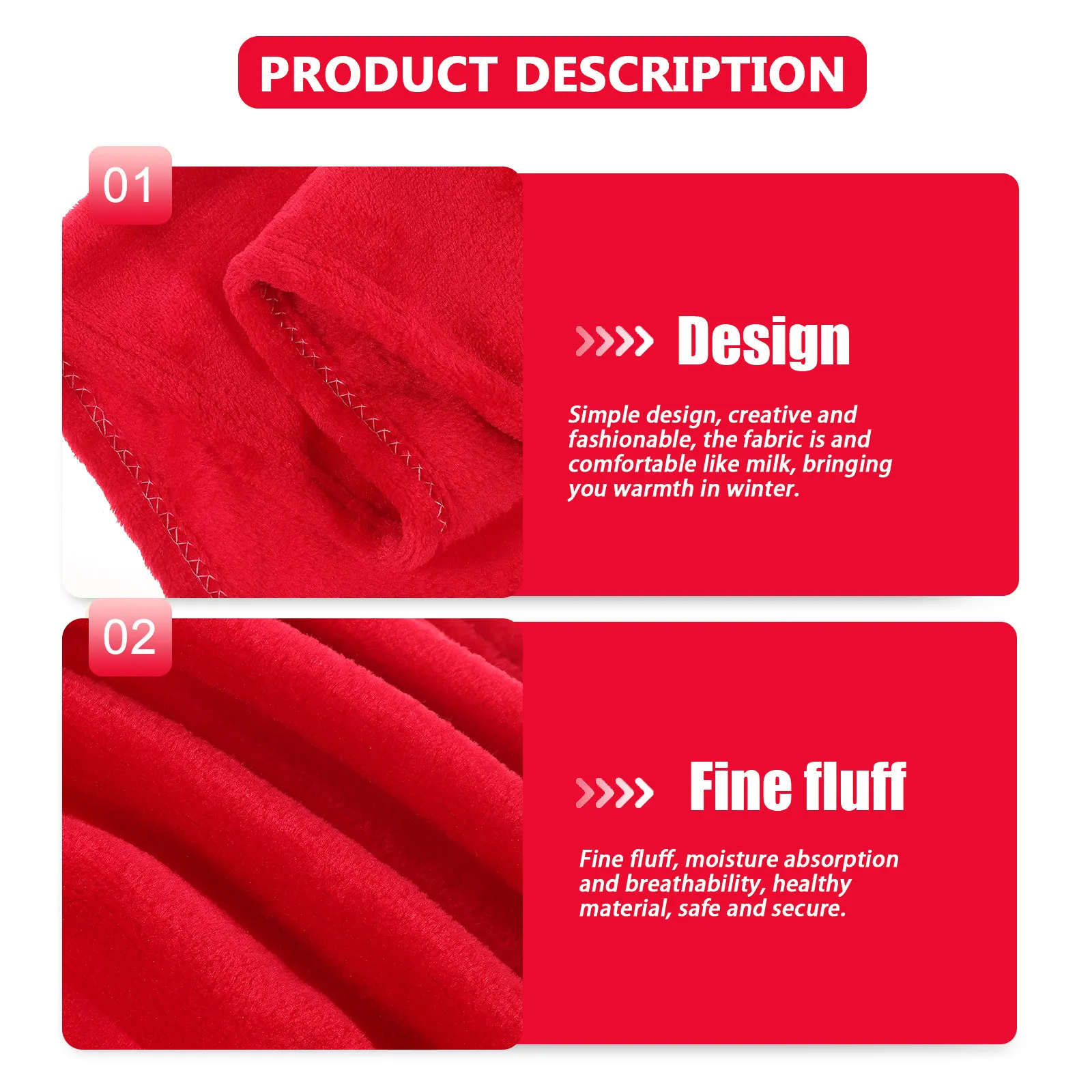 Fleece Pet Blanket Extra Warm Super Weight Elaborate Stitching Solid Color Flannel Dog Cat Towel Red