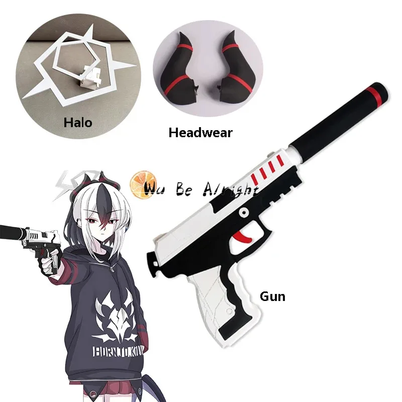 Синий архив Onikata Kayoko, реквизит для косплея, оружие, пистолет, ореол, рог, головные уборы для женщин и девочек, реквизит для Хэллоуина, карнавала, вечеринки