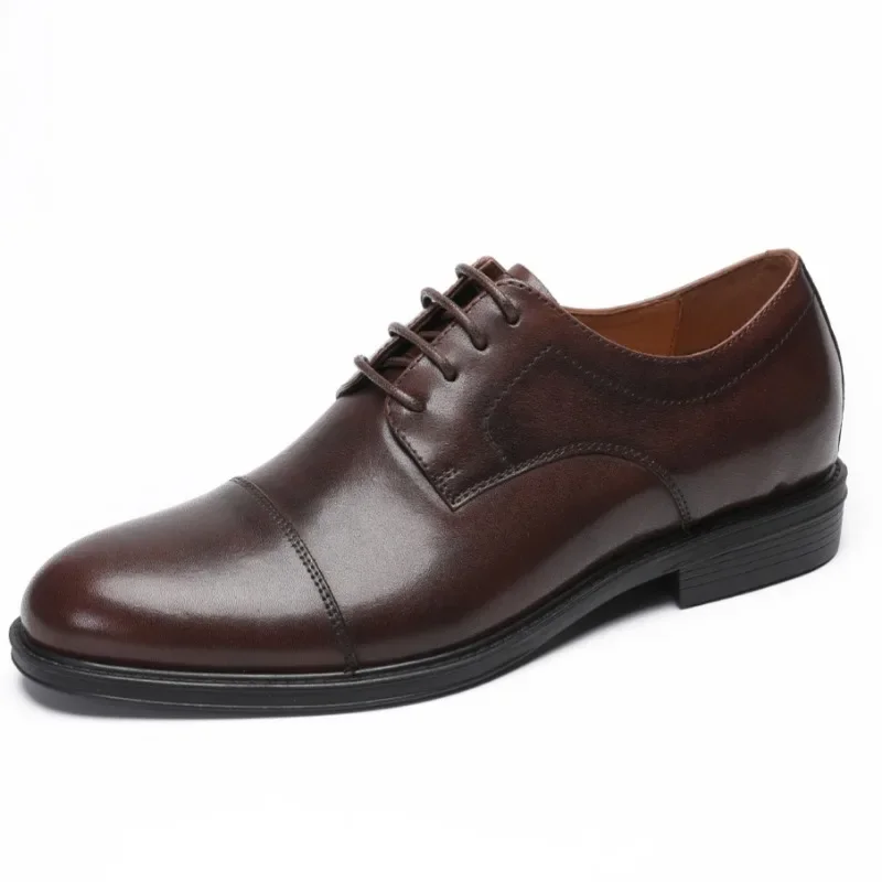 

Italian Mens Formal Shoes Luxury Genuine Leather Handmade Quality Comfortable 2026 Fashion Retro Black Wedding Social Shoes Man
