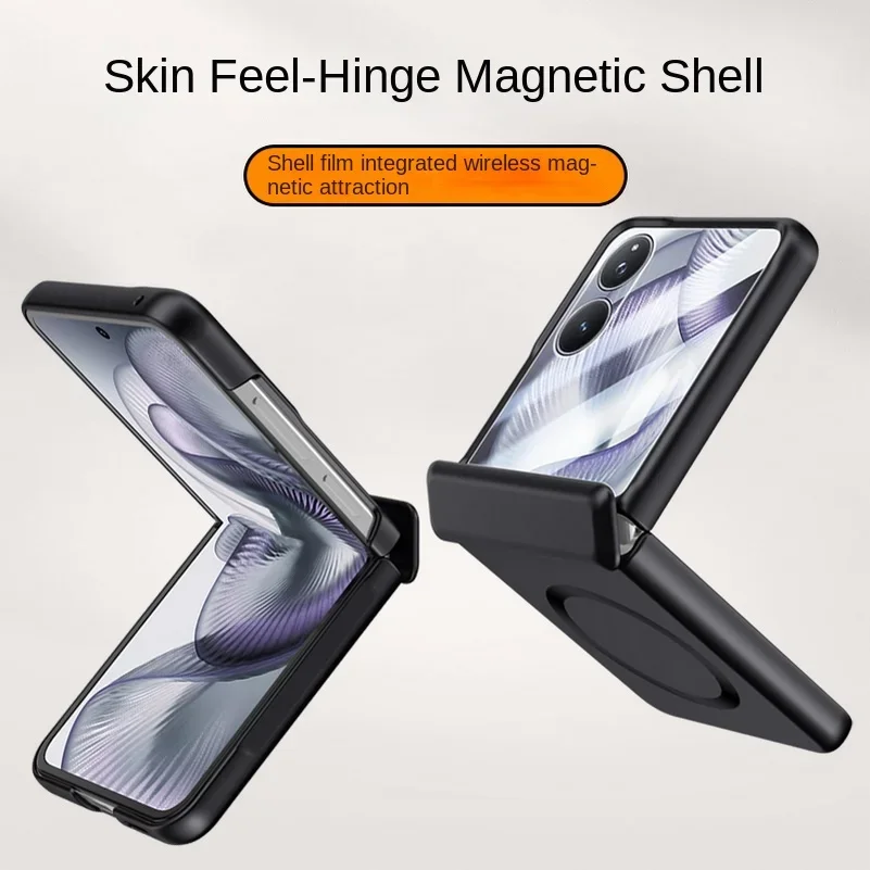 Высококачественное встроенное магнитное кольцо с пленкой из закаленного стекла, чехол для телефона Xiaomi Mix Flip 2, защитный чехол с пружинным шарниром для камеры