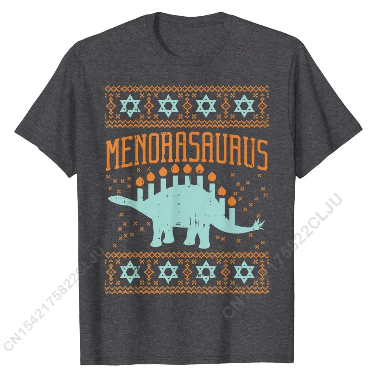 Menorasaurus Shirt Funny Hanukkah Dinosaur Menorah Gift T-Shirt Fitness Tight T Shirts Company Tops & Tees Cotton Student Camisa