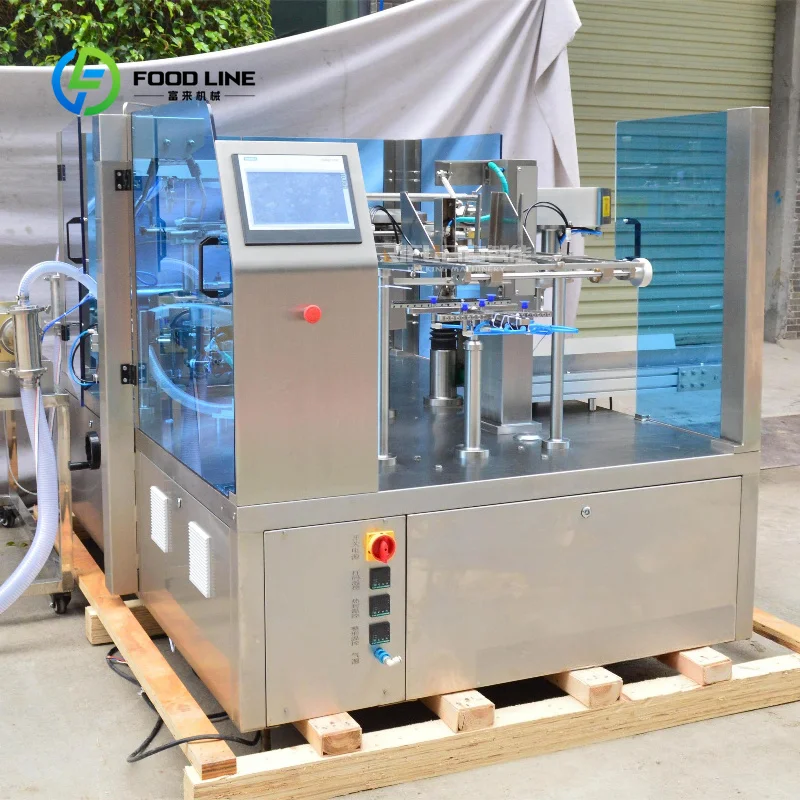 Customized Automatic Rotary Premade Bag Packing Machine with Bowl Elevator for Stand Up Pouch Zipper Bag Filling Sealing Machine