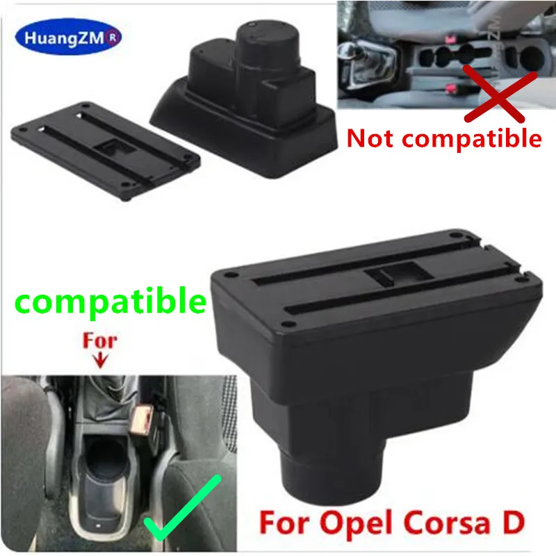 For Opel Corsa Armrest Box Center Storage box Interior Dedicated Retrofit Car Accessory for Opel Corsa D Car Armrest box