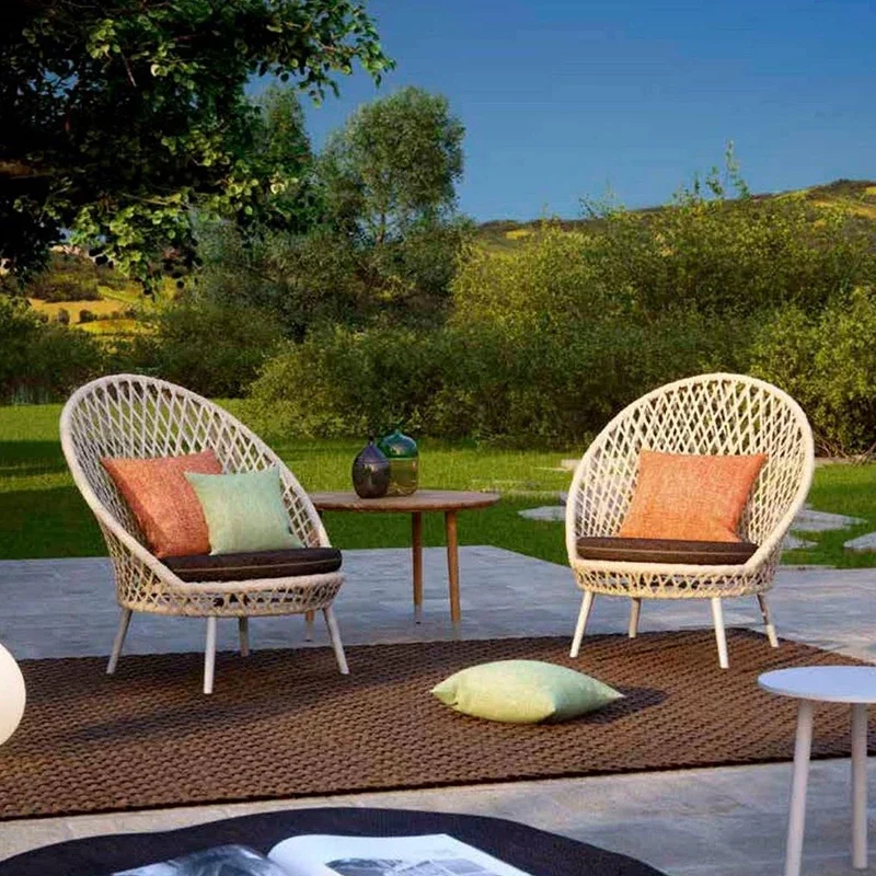 

Balcony leisure single rattan chair rattan sofa chair aluminum alloy outdoor courtyard sofa rattan combination terrace