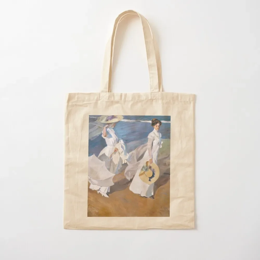 Joaquín Sorolla - Women Walking on the Beach (1909) Tote Bag Handbags women tote bag canvas