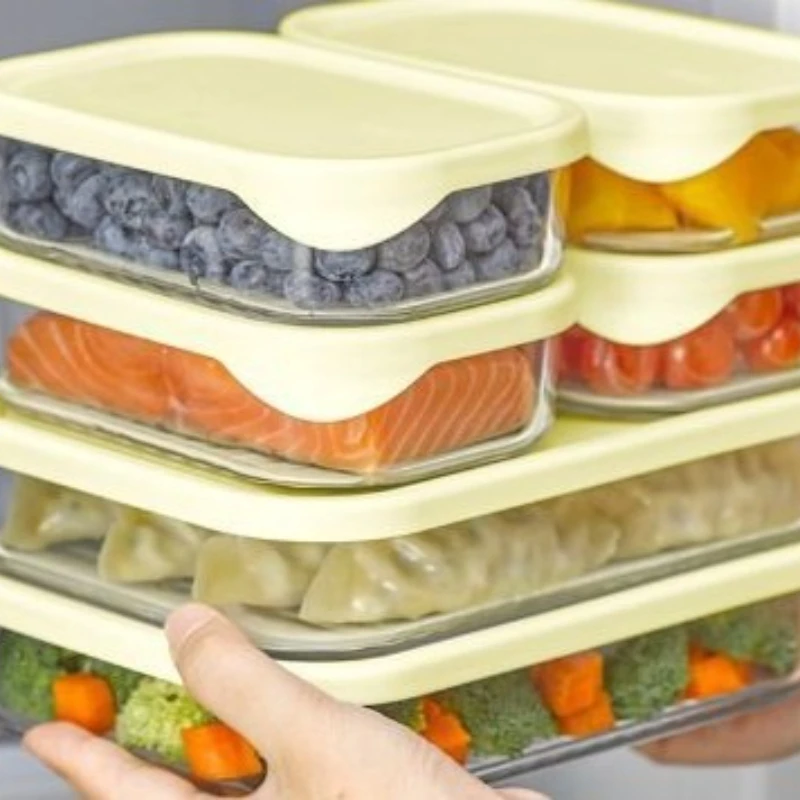 

Glass crisper, kitchen refrigerator, food dumpling storage box, heat-resistant frozen storage box