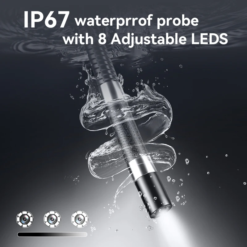 توضيح Borescope الصناعي بطريقتين مع كاميرا المنظار 8.5 مم منظار السيارات لإصلاح السيارات