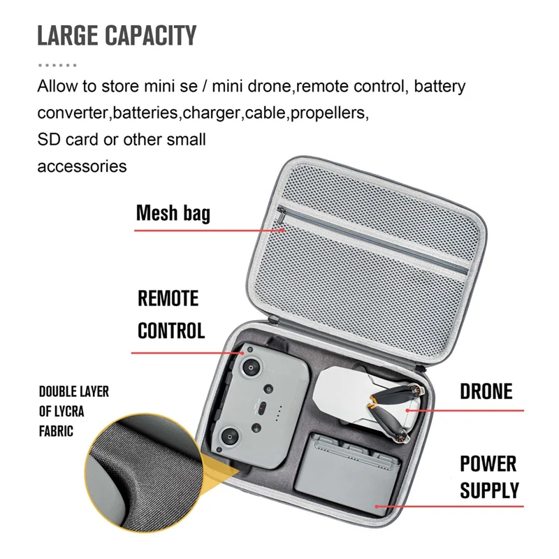ELECT-For DJI Mini 2/Mini 2 SE/Mini 4K ملحقات طائرة بدون طيار المحمولة حقيبة كتفية للسفر بولي PU مقاوم للماء حقيبة للتخزين صندوق حمل