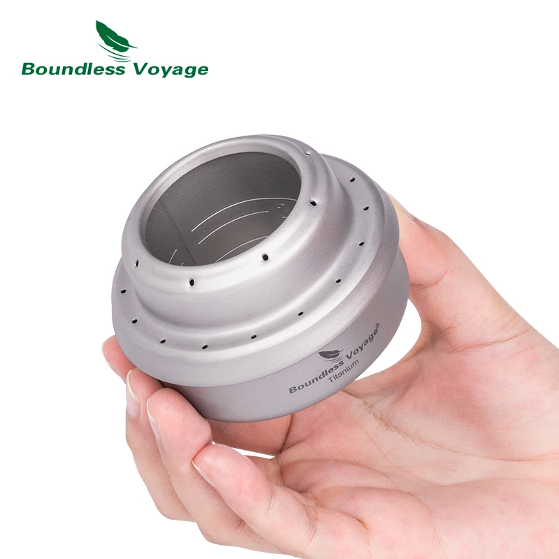 Boundless Voyage Camping Alcohol Stove Titanium Spirit Stove Backpacking Pocket Alcohol Heater Outdoor Mini Burner with Stand