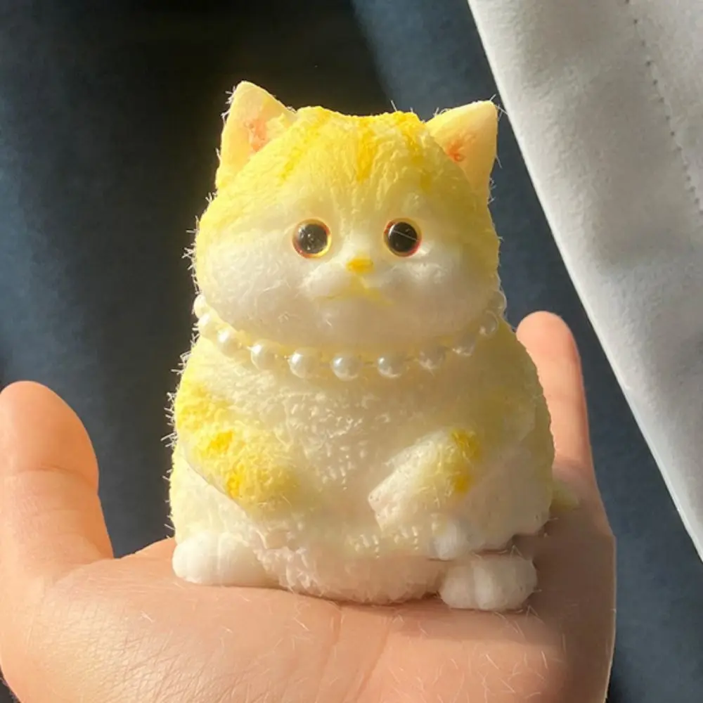 Nouveauté : Mini chat anti-stress à rebond lent, en forme de dessin animé, simulation animale, doux et compressible