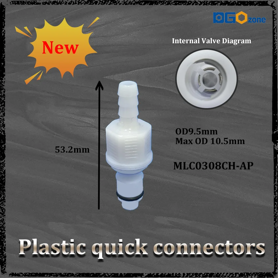 Connettore rapido in plastica, per impianti fluidi pneumatici e idraulici, installazione del pannello del tubo flessibile ROHS DGOzone senza piombo