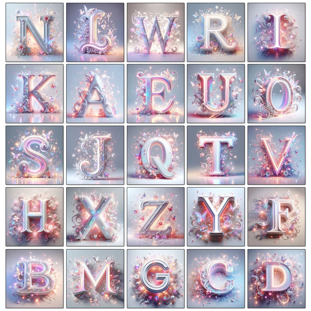 

5D художественная роспись с буквами, бесплатная комбинация, полная квадратная круглая алмазная мозаика, абстрактный цвет, украшение для дома