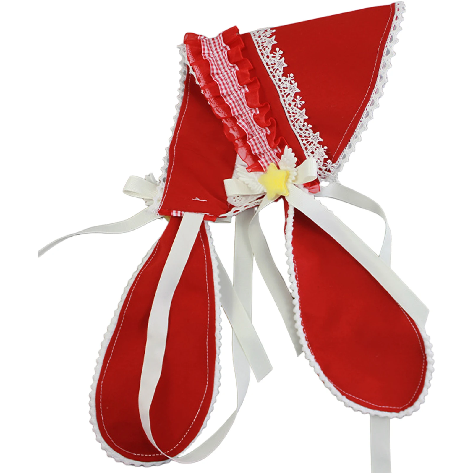 Enchanting Rabbit Ear Hat with Delicate Lace Trim And Adjustable Fit Whimsical Tea Party Headpiece for Halloween Cosplay Events