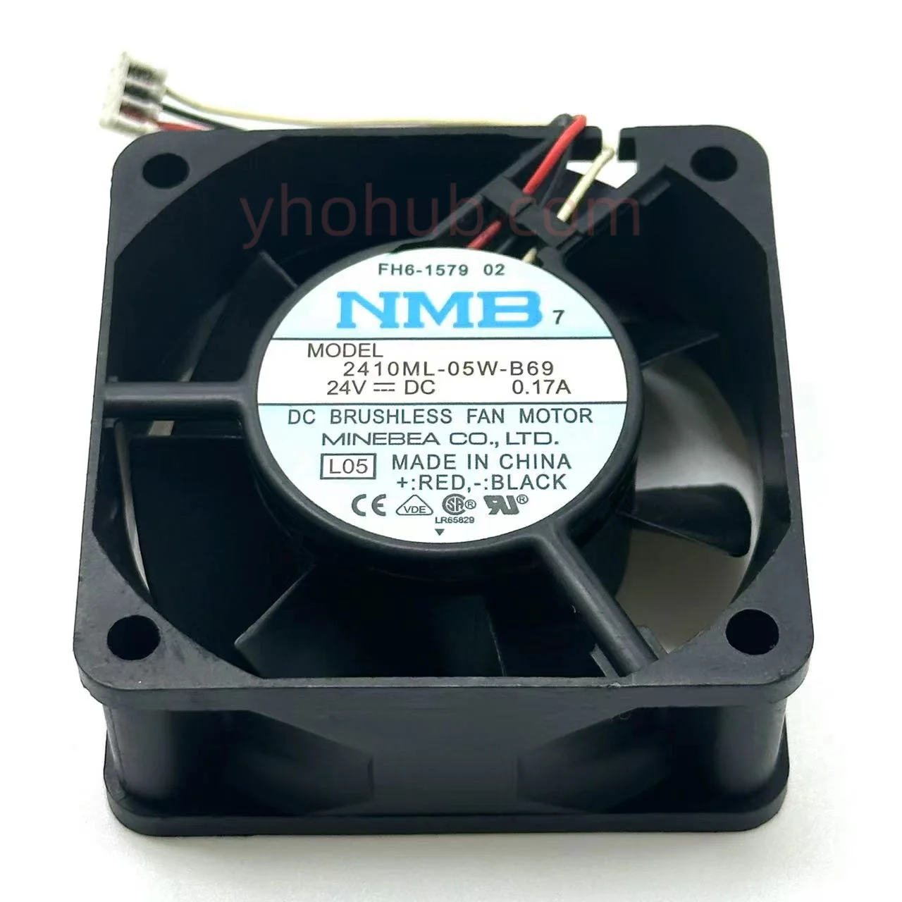 NMB-MAT 2410ML-05W-B69 L05 DC 24V 0.17A 60x60x25mm Server Cooling Fan