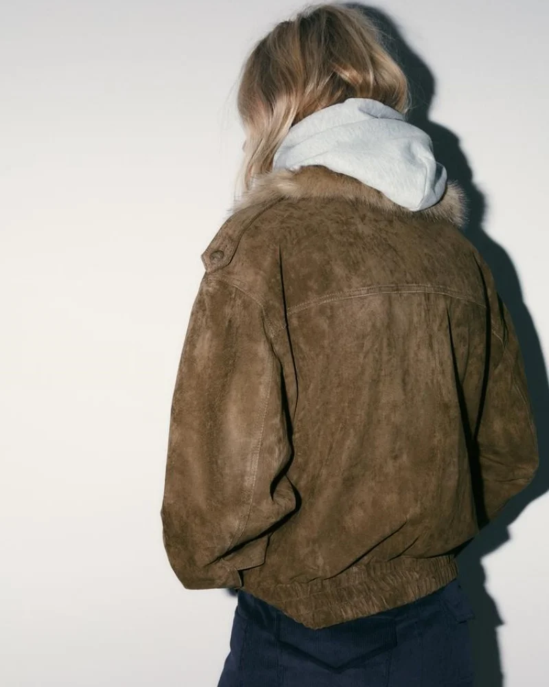 Women's jacket 2026 Autumn New European and American Style Faux Fur Suede Texture Long Sleeve Solid Colour Jacket