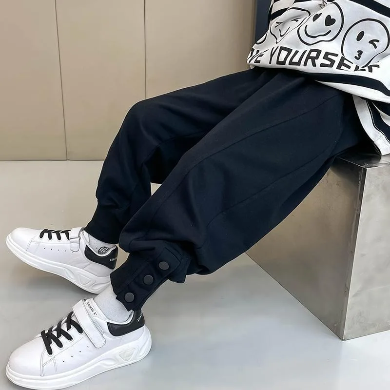 

2025 New Boys' Thermal-Lined Joggers Loose Fit Casual Pants for Toddler & Boys Spring Autumn Seasonal Outdoor Sports