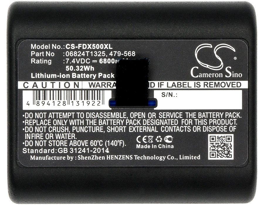 

Cameron Sino 6800mAh Battery 06824T1325, 479-568, MBP-LION for Fluke DSX Versiv, DSX-5000 CableAnalyzer, Versiv