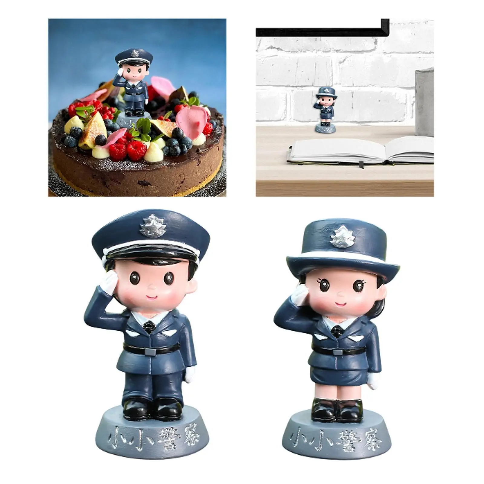 Figura de policía, estatua, adorno para tarta, estatuilla decorativa de resina, personas pequeñas