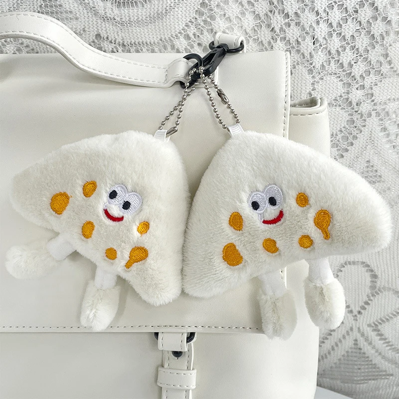 Creative Simulation Cheese Plush Keychain Toy Cartoon Funny Cute Bag Pendant Backpack Keyring Decoration Accessories Gifts