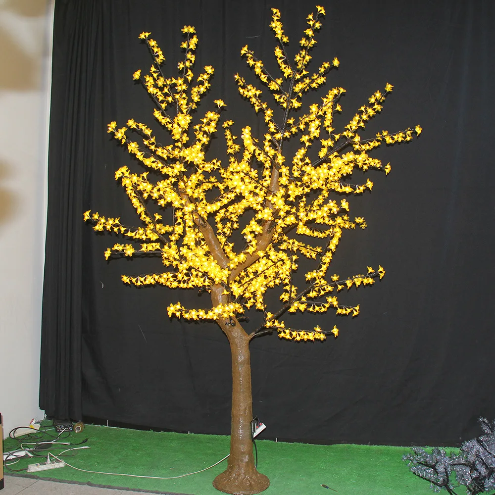 Natural Tree Trunk Led Artificial Cherry Blossom Tree Light Christmas Light 1.5m~2.5m Height 110/220v Rainproof Outdoor Use