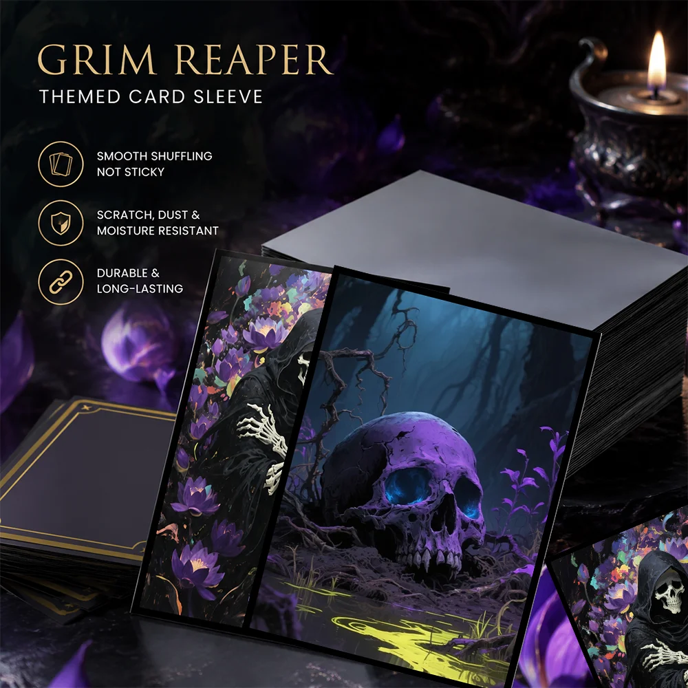 60PCS 66x91mm Grim Reaper Themed Card Sleeve Toploading Trading Matte Card Sleeve Protectors for TCG MTG PTCG Sport Card