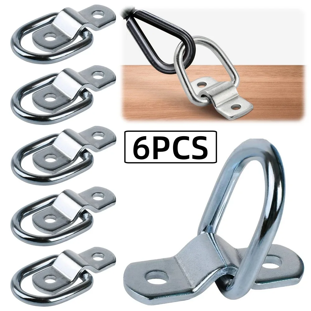 

1/2/4/6pcs D-type Pull Tab Buckle for Cargo Binding and Fixing Trailer Anchor Fixing and Installation Bracket Car Accessories