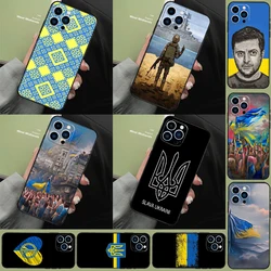 Ukraine Flag Case For iPhone 15 13 12 11 14 16 Pro Max XR XS X Plus 12 13 Mini Bumper Cover Capa