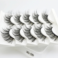 QSTY 5 Pairs 3D Mink Hair False Eyelashes Thick Curled Full Strip Lashes Eyelash Extension Fashion Women Eyes Makeup