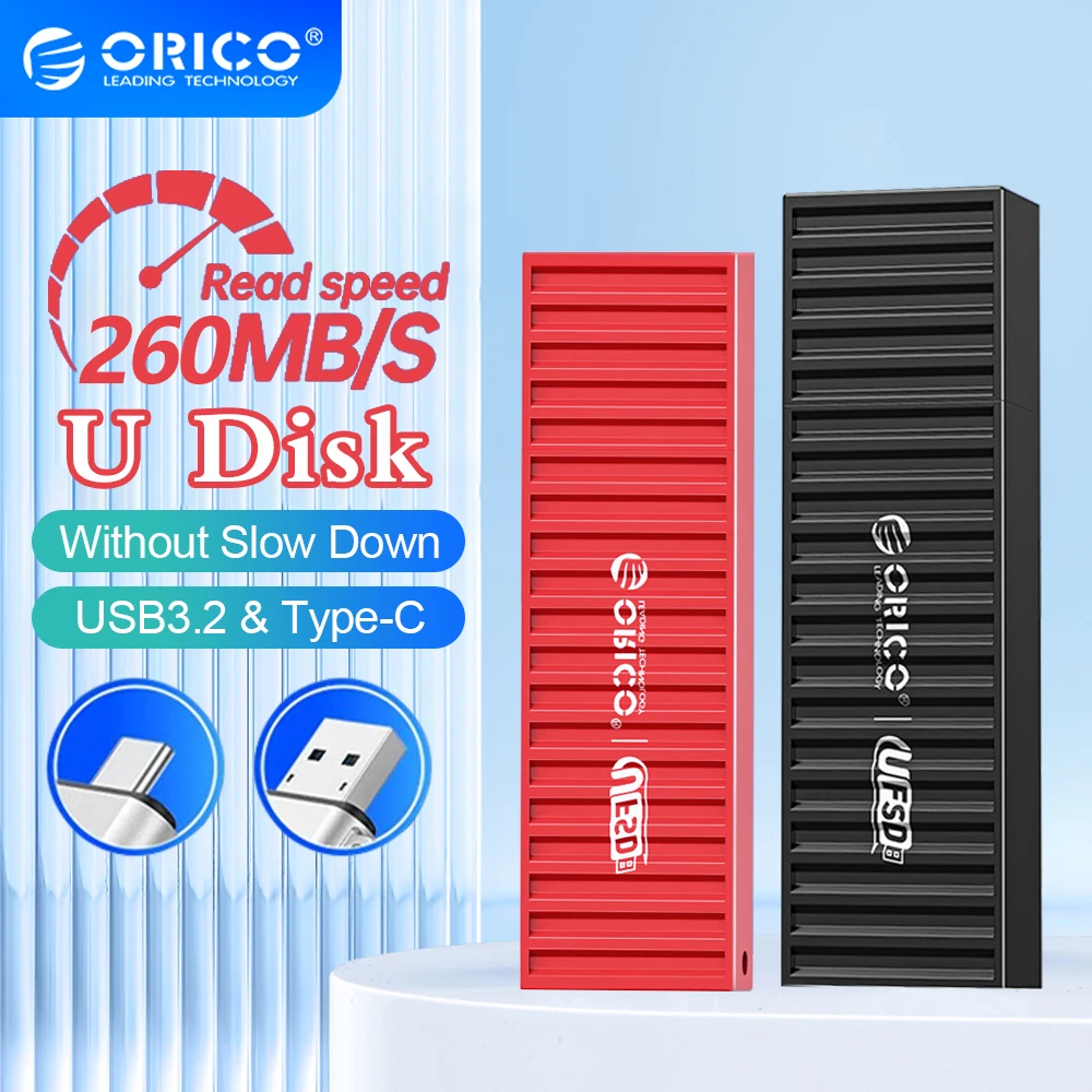 

ORICO 128GB USB 3.2 Pen Drive 260MB/S Aluminum USB Flash Drive 256GB 64GB 32GB Black Blue Pendrive for Type-C Android Micro/PC