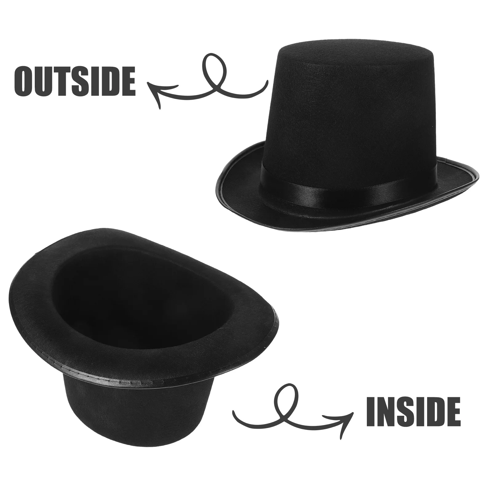 

Magician Hat Black Retro Classic Party Dress Up Accessory Halloween Costume Perfect for Adults Performer Detective