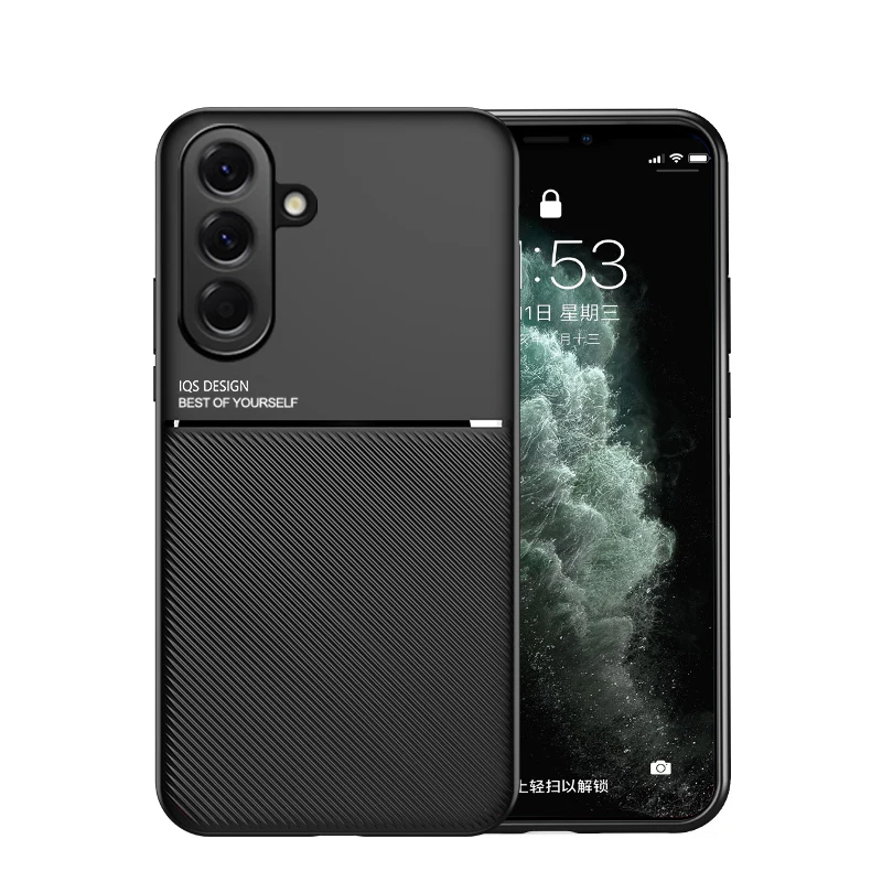 Slim Non-Slip Portective Case For Samsung Galaxy A17 A27 A37 A57 With Metal Plate Magnetic Car Holder Cover Shell