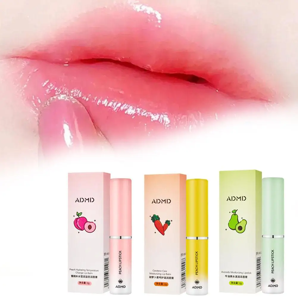 

Fruit Flavor Temperature Color Changing Lip Balm Moisturizing Base Cracking Lip Balm Fine Anti-dry Fade Care Lines Discolor V4v8