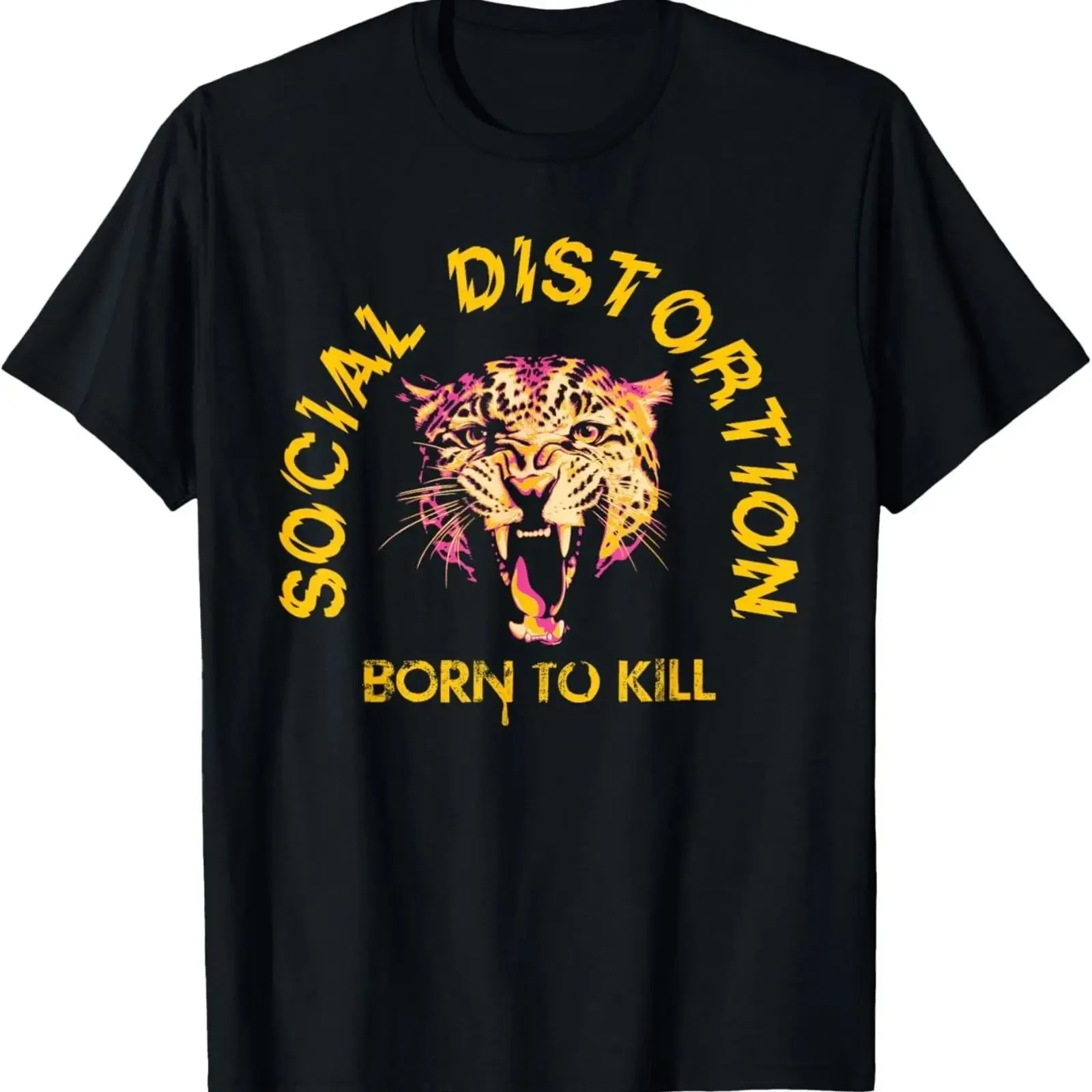 Official Social Distortion Born to Kill T Shirt vintage Washed graphic Unisex Top For Everyday Wear Breathable homme Versatile