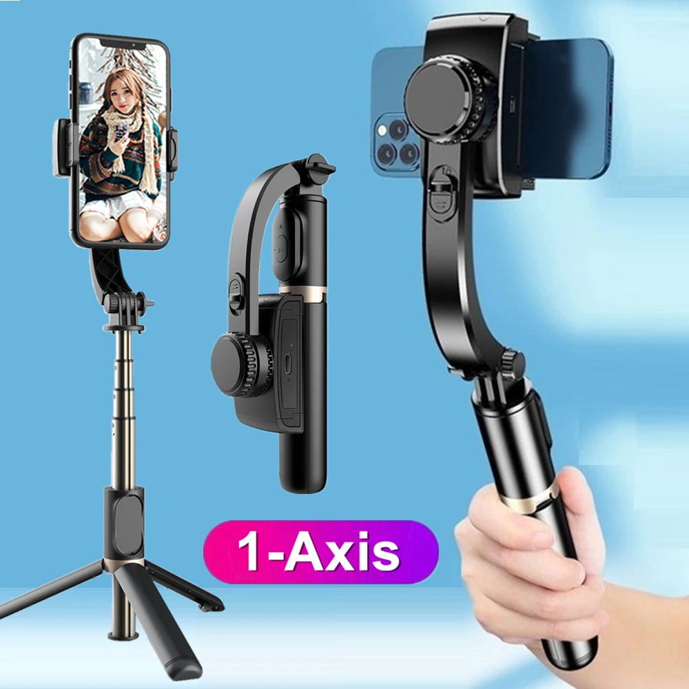 

Anti Shake Gimbal 1-Axis Smartphone Stabilizer Wireless Control Shooting Phone Holder Selfie Stick Tripod for Mobile iPhone Vlog